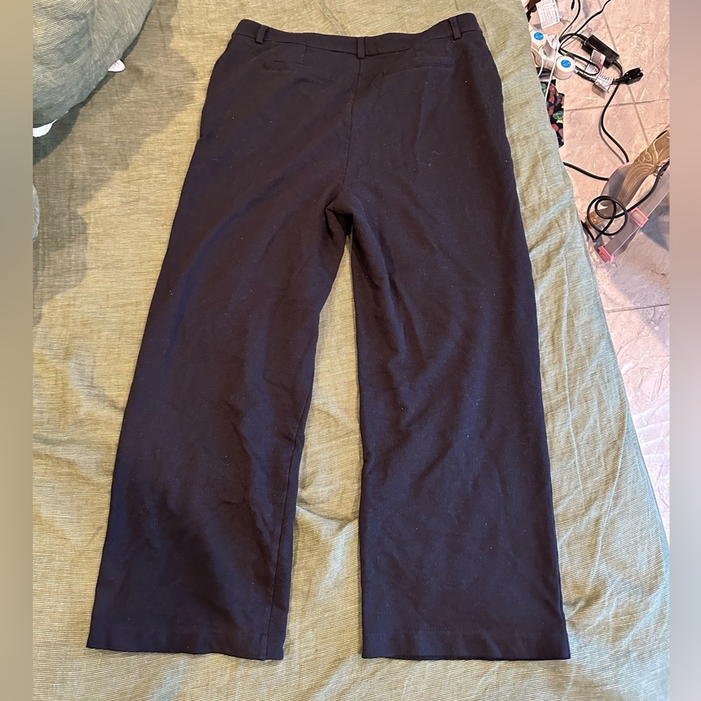 DKNY Black Wide-Leg Trousers - Size Large